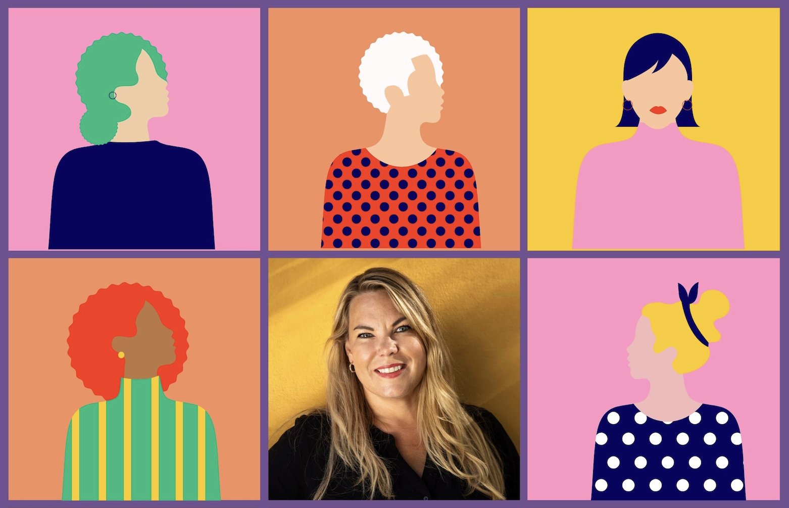 Illustrasjon av damer og foto av Marta Breen Illustrasjon av damer og foto av Marta Breen