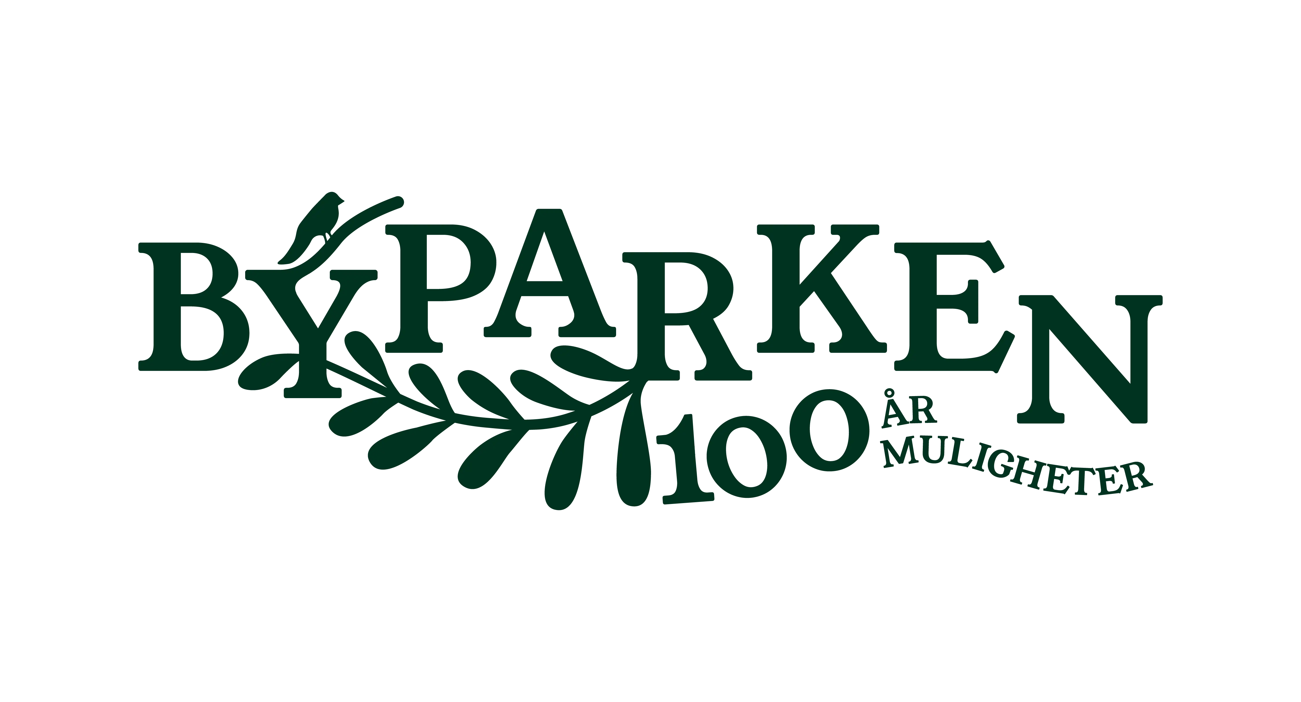 Bilde med logo hvor det står "Byparken 100 år - 100 muligheter.