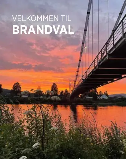 Bilde av Brandval bru i solnedgang.