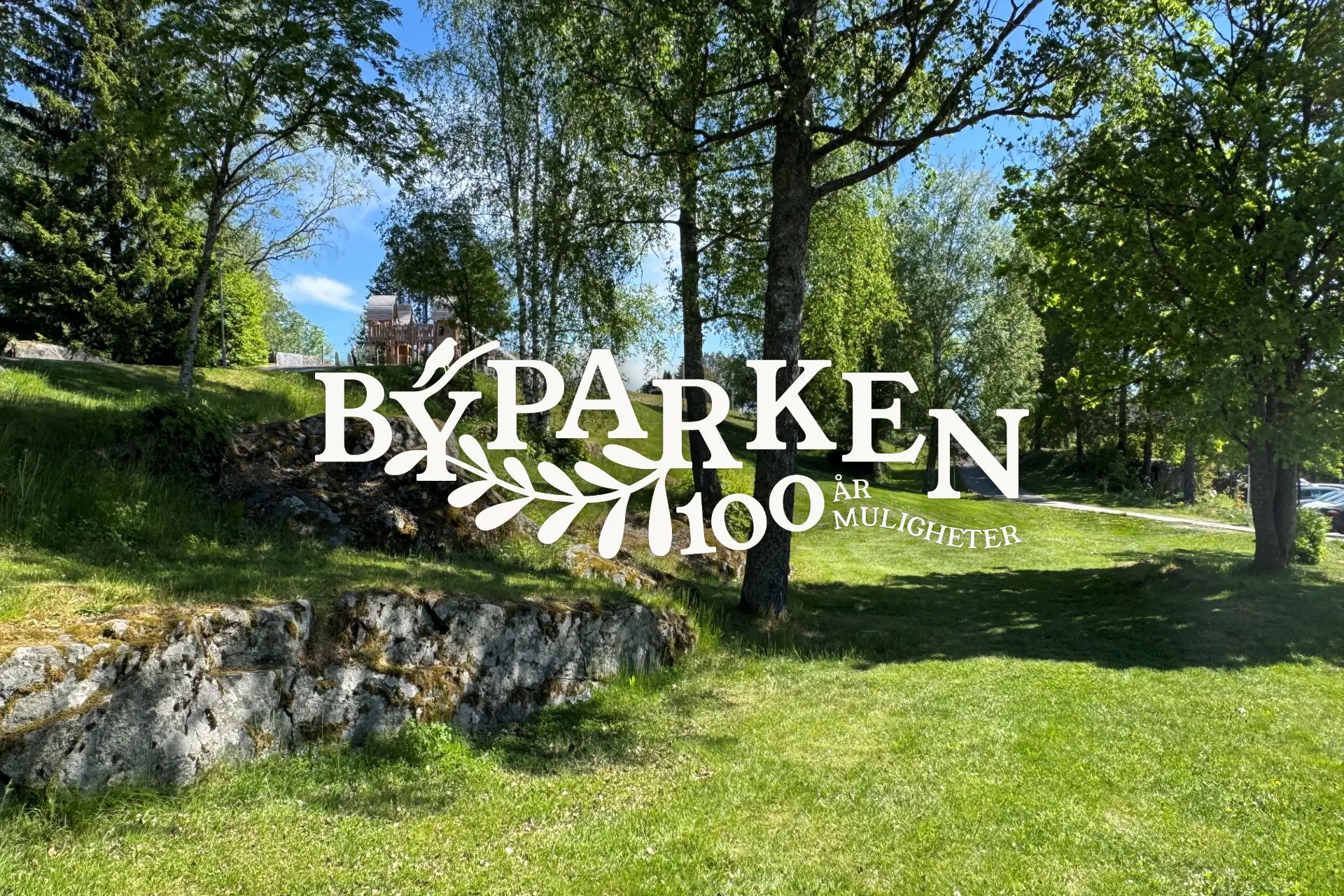 Bilde av byparken med logo.