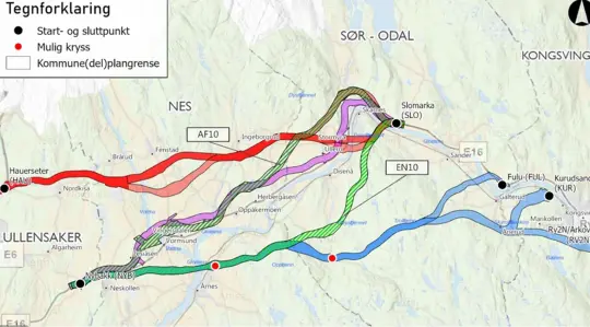 Kart over traseen EN10.