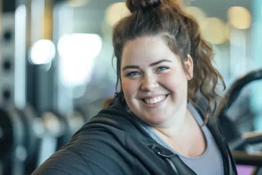 Bli ung dame som trener innendørs.