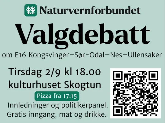Bilde av plakaten til Naturvernforbundet om valgdebatt.