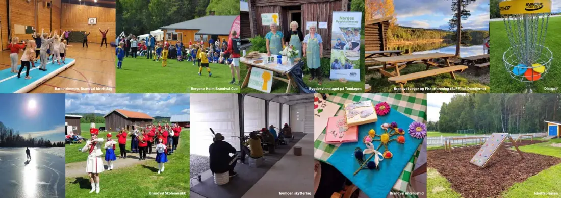Bildecollage av flere aktivitetstilbud på Brandval