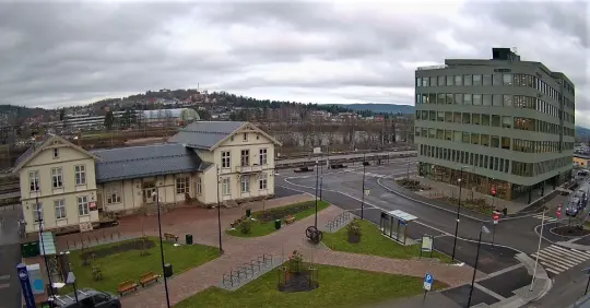 Byggekamera som viser Kongsvinger stasjon