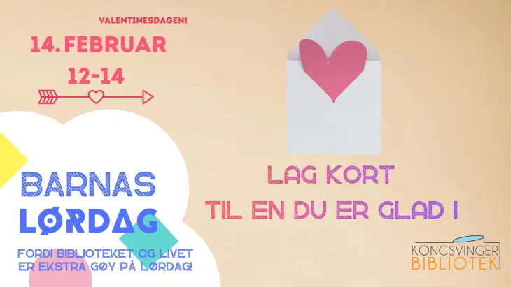 Arrangementsbilde for: Barnas lørdag, lag valentinesdagkort til en du er glad i