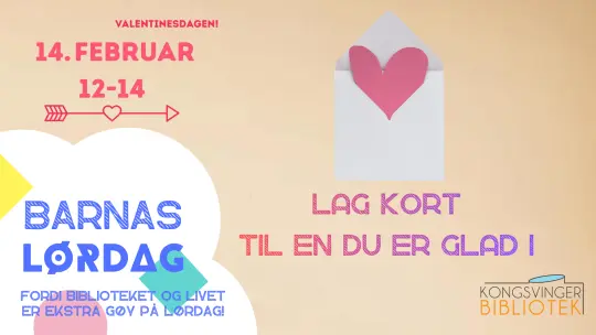 Arrangementsbilde for: Barnas lørdag, lag valentinesdagkort til en du er glad i