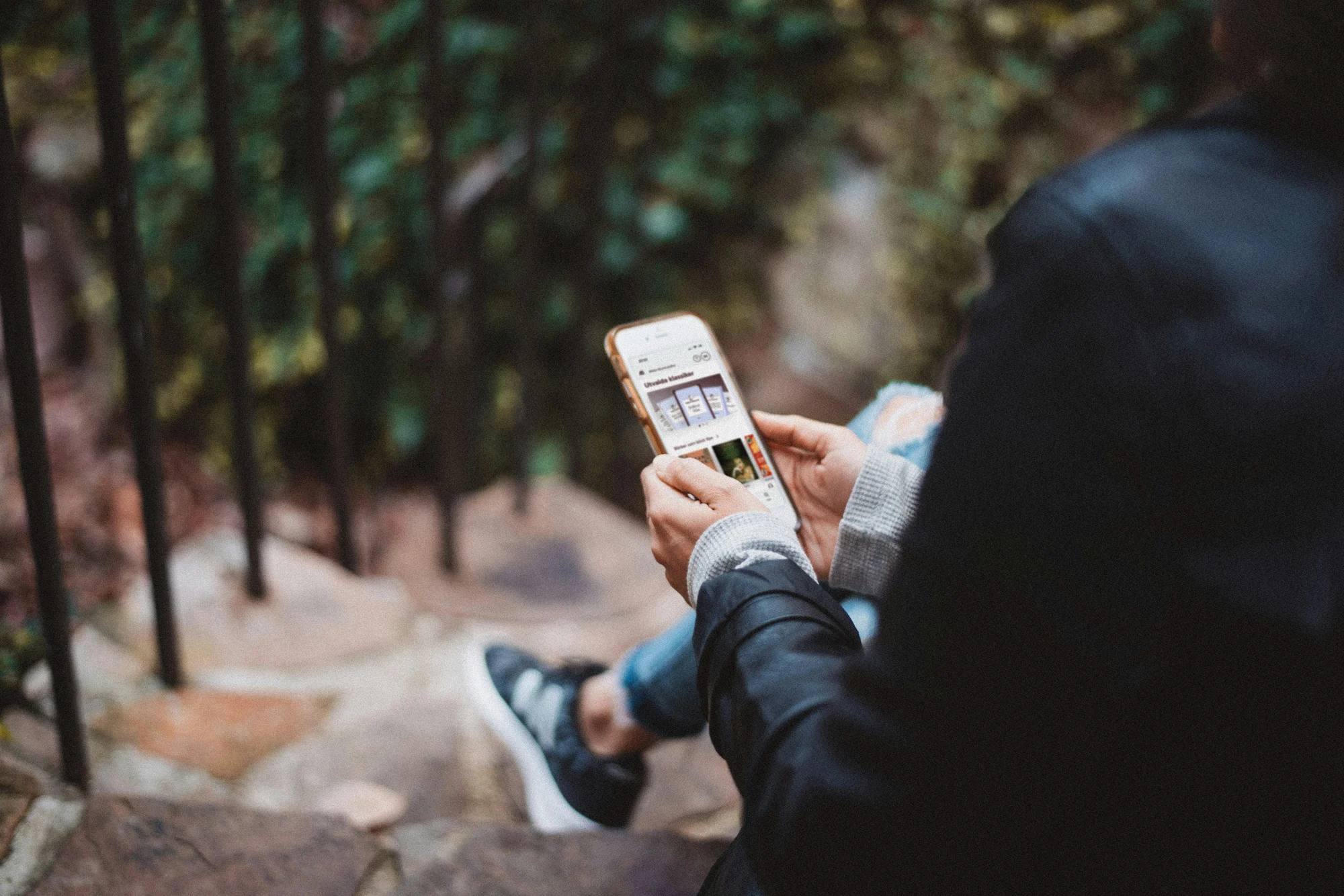 Mobilskjerm med appen biblio. 