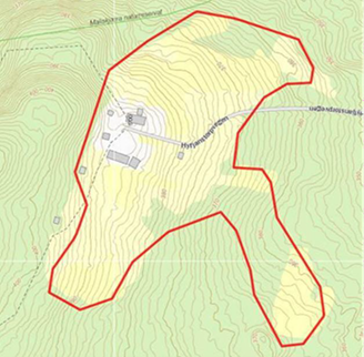 Kart over Hytjantorpet.