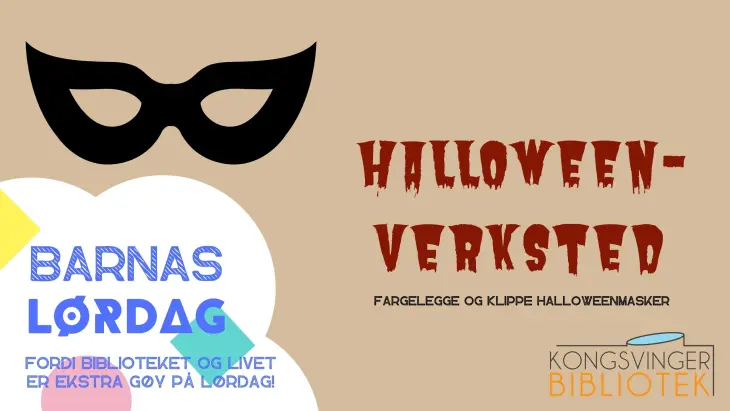 Halloweenverksted på biblioteket. 