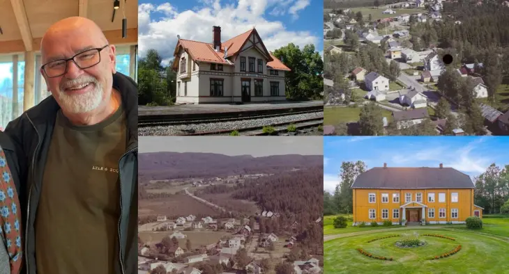 Arrangementsbilde for foredrag om gamle Roverud. Bilder fra Roverud. 